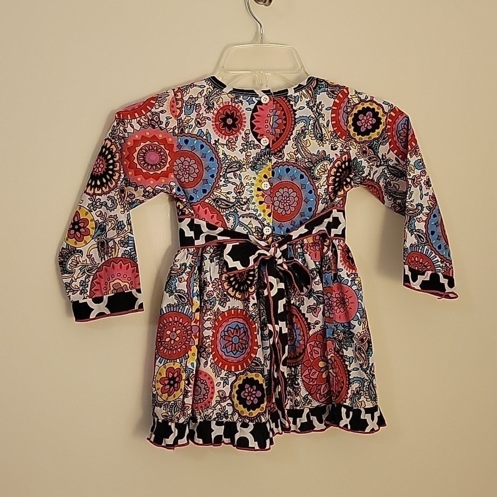 3/$30 Ann LOREN Floral Multi-print Bow Tie Back Dress Size 6 - Picture 6 of 9